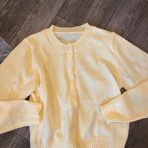 Chic Yellow Button-Up Cardigan